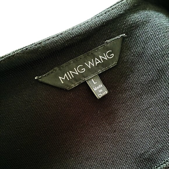 MING WANG Jacquard Premier Knitwear Bracelet Sleeves Jacket Cardigan Sz L - Picture 5 of 6